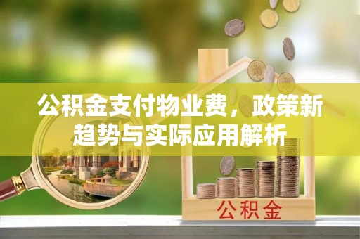 绿岛公积金支付物业费，政策新趋势与实际应用解析